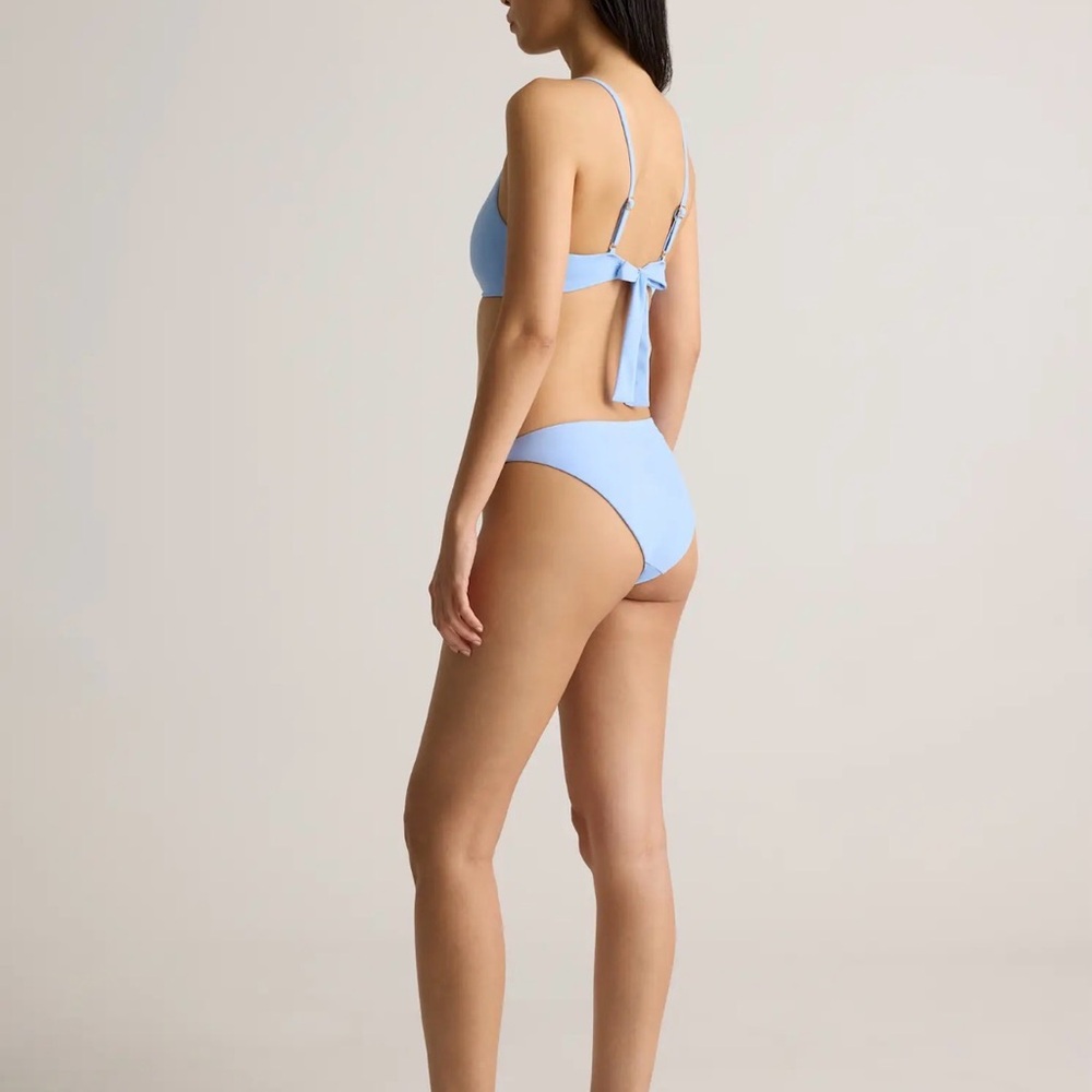 Quince Italian Scoop Neck Bikini Top in Clear Blue Sky Size XS 576 - Picture 2 of 6